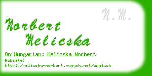 norbert melicska business card